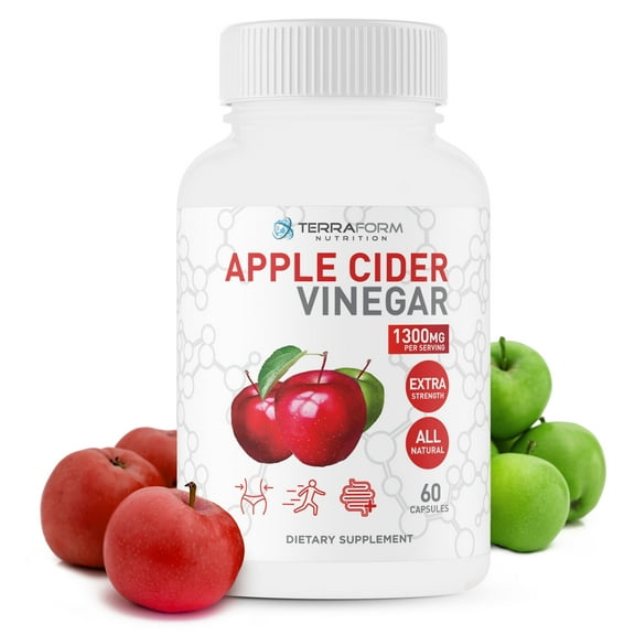 Pure Apple Cider Vinegar Capsules - 1300mg per Serving - Supports Weight Loss, Detox, Cleanse - Increased Metabolism & Energy, Improved Digestion - Natural & Potent - 1 Month
