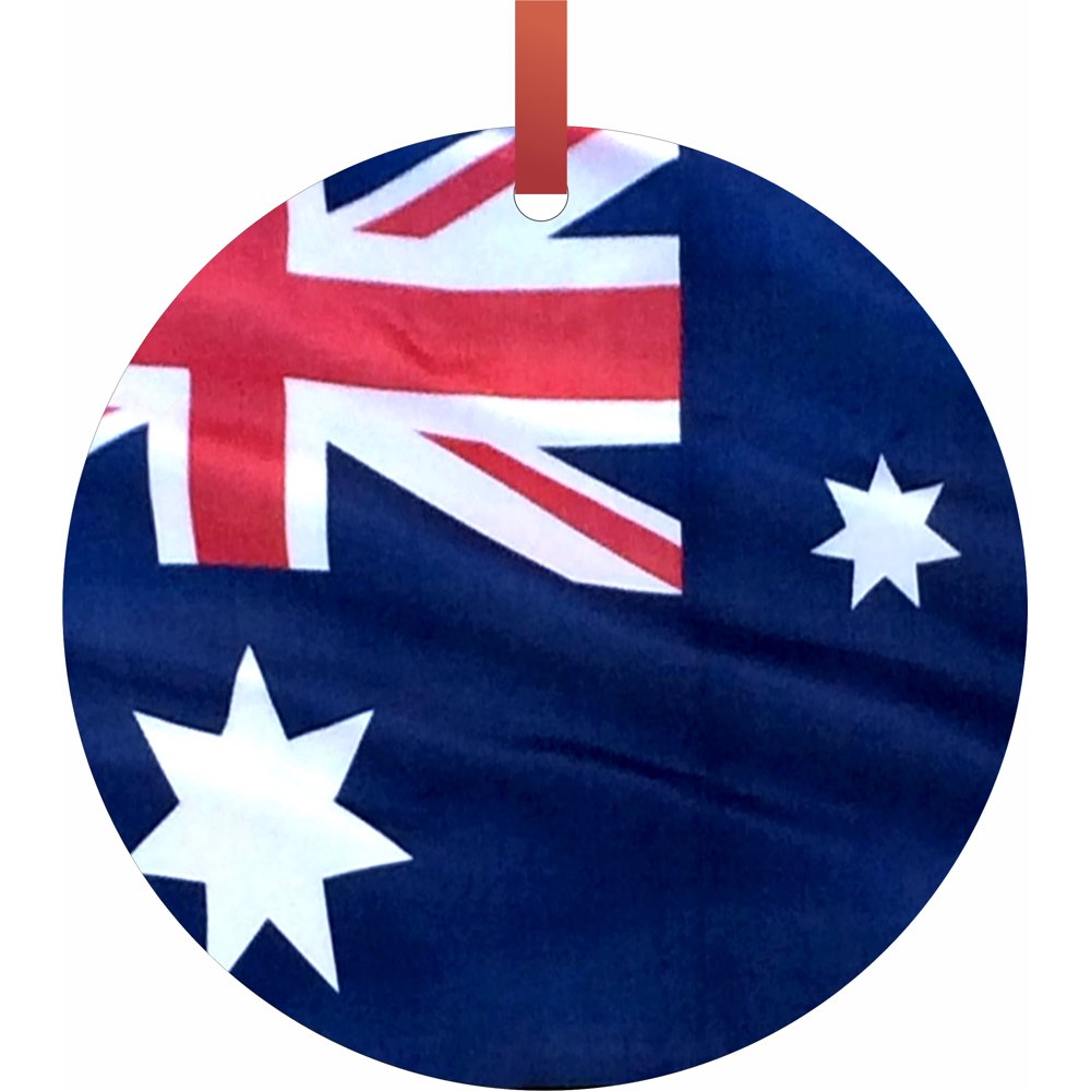 Waving New Zealand Flag Flat Round Shaped Christmas Holiday Hanging