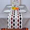 thumbnail image 4 of Table Runner Dresser Scarves 90 Inch Long, Mordern Art Geometric Pattern Linen Dining Table Runners Red Gary Black Texture Tabletop Scarf for Wedding Holiday Party Kitchen, 4 of 7