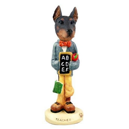 Doberman Ny Doberman Pinscher Red w/Cropped Ears Teacher Doogie Collectable Figurine ()