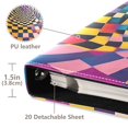 thumbnail image 3 of FORMRS 3 Ring Photo Album 4"x6" Self Adhesive Large Capacity PU Leather Cover, Colorful Wavy Plaid, 3 of 8