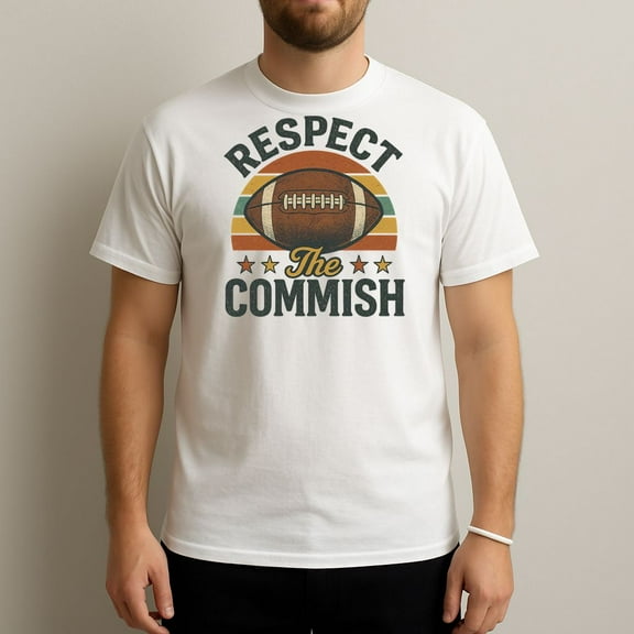 Respect The Commish Funny Football Fan T-Shirt