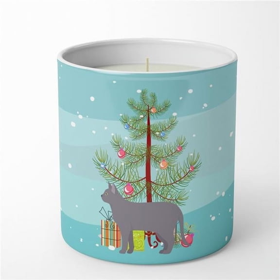 Carolines Treasures CK4637CDL 3.75 x 3.25 in. Unisex Korat No.2 Cat Merry Christmas 10 oz Decorative Soy Candle