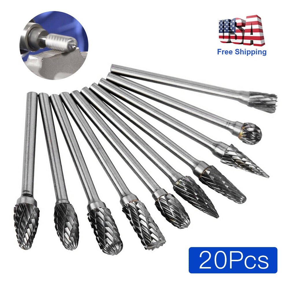 Carving Routing Dremel Rotary Tool Bit Set 10pc Solid Carbide Burrs Cutting 