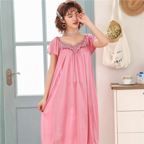 Spring Autumn Cotton Women's Long Sleepwear Vintage Royal Princess V-neck  Long Nightgowns Elegant Plus Night Dress
