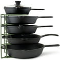thumbnail image 4 of Pan Organizer for Cast Iron Skillets, Griddles and Pots - Heavy Duty Pan Rack - Holds Up to 50 LBS- Horizontal or Vertical Use - Durable Steel Construction - Green 12.2 Inch - No Assembly Required, 4 of 8