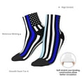 thumbnail image 5 of Breathable Athletic Socks Us Thin Blue Line Flag Of Chicago Cushioned Quarter Socks for Men Women, 5 of 7