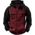 thumbnail image 4 of TOWED22 Mens Zip Up Hooded Sweatshirt Casual Knit Hoodies Fashion Drawstring Sweatshirts with Pockets(,3XL), 4 of 7