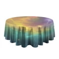 thumbnail image 5 of Colorful Tie Dye Nebula Pattern Round Tablecloth 60"x60",Wrinkle Wipeable Table Cloth for Kitchen Dining Room Picnic Patio Party, 5 of 6