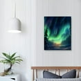 thumbnail image 3 of COMIO Northern Lights Canvas Print Norway Nature Green Aurora Borealis Poster Snow Tree Forest Landscape Painting Wall Art Modern Giclee Artwork Ready To Hang, 3 of 4