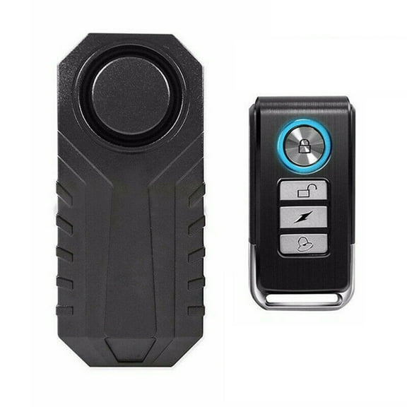 Walbest 113dB Bike Alarm with Remote, Wireless Anti-Theft Vibration Motorcycle Bicycle Alarm Vibration Motion Sensor Alarm Waterproof Security Alarm System Adjustable Volume Super Loud, for Vehicle