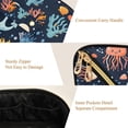 thumbnail image 5 of FORMRS Makeup Bag Travel Cosmetic Organizer for Women Fold Flat Zipper Pouch with Handle, Red Jellyfish, 5 of 8