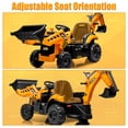 thumbnail image 6 of iYofe 24V JCB Ride on Excavator Toy, 3-in-1 Battery Powered Electric Tractor Car with Reversible Seat, Remote Control & Bluetooth, Backhoe for Kids 3-6, Yellow, 6 of 9