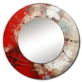 thumbnail image 2 of Designart "Majestic Motion Spiral In Red And Grey" Abstract Spirals Rund Mirror For Wall Decor - Large Red Round Print Mirror - Round Modern Mirror - Wall Mounted Round Large Mirror - 36" x 36", 2 of 6
