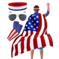 thumbnail image 1 of Disfraz de Cape BleSky con la bandera estadounidense para adulto del 4 de julio, 1 of 9