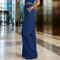 thumbnail image 3 of SimpleJoyi Women High Waist Wide Leg Dress Pants Solid Color Drawstring Waist Pockets Casual Work Trousers Size S-XXXL, 3 of 8