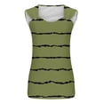 thumbnail image 4 of Deals Mwjwdo Girls Striped Notched Neck Casual Tank Tops Novelty Sleeveless Shirts Funny Graphic Tee Vests 5-14 Years Green 170, 4 of 4