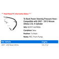 thumbnail image 2 of To Rack Power Steering Pressure Hose - Compatible with 2007 - 2012 Nissan Altima 2.5L 4-Cylinder 2008 2009 2010 2011, 2 of 2