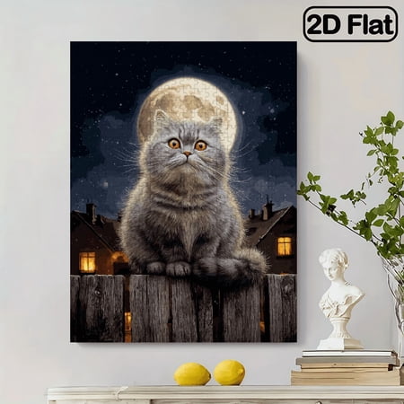 500pcs Adult Puzzle, 52x30 cm Large Size, Moon and Kitten Design, Perfect for DIY Creative Fun with Family and Friends. Ideal Stress-Relief Gift for Birthdays or Holidays Interactive Brain Chall