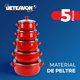 thumbnail image 2 of Juego De 5 Ollas De Peltre Con Tapa De Cristal Tradicional Rojo, 2 of 8