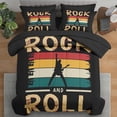 thumbnail image 1 of Juego de edredón Pamnest, tamaño completo, música rock roll vintage, 7 piezas, 1 of 7