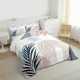 thumbnail image 3 of Homewish Vintage Geometric Striped Full Size Comforter Sets,Modern Minimalist Art Bedding Comforter Set,White Pink Blue Bedding Sets For Men Women,Microfiber Bedroom Decor Reversible,3pcs, 3 of 8