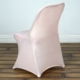 thumbnail image 4 of Efavormart 10 Pack Blush Spandex Folding Slip On Chair Covers, Stretch Fitted Chair Covers - 160 GSM, 4 of 5