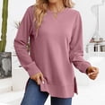 thumbnail image 2 of Yigetop Sweatshirt for Women Side Split Fall Fashion 2026 Long Sleeve Shirts Casual Lightweight Soft Loose Fit Tops Pink 3XL, 2 of 5