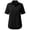 Black, variant on Women's Shoulder Cut Front Short Back 3/4 Length Sleeve Button down Shirts Cotton Linen Top Casual Loose Blouses Black 5Xl
