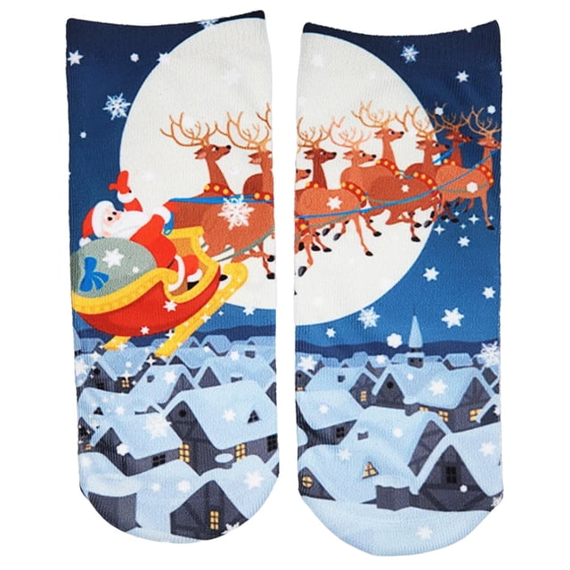 Calcetines cortos de moda para , calcetín corto de Navidad, transpirable, para niñas, niños y hombres de santa Yinane calcetines de dibujos animados para mujer