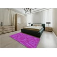 thumbnail image 5 of Ahgly Company Machine Washable Indoor Square Transitional Fuchsia or Magenta Purple Area Rugs, 3' Square, 5 of 7