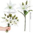 thumbnail image 2 of Zukuco Artificial Tiger Lily Flower Latex Real Touch Flower Home Wedding Party Decor, Pack of 5 (White), 2 of 6