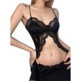 thumbnail image 6 of Lnzyyephy Women Lace Camisole, Sleeveless See-through Slit Slim Summer Bralette for Club Party, 6 of 9