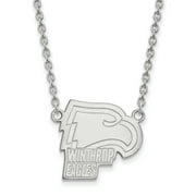 Sterling Silver LogoArt Official Licensed Collegiate 18in Winthrop University (WU) Large Pendant w/Necklace