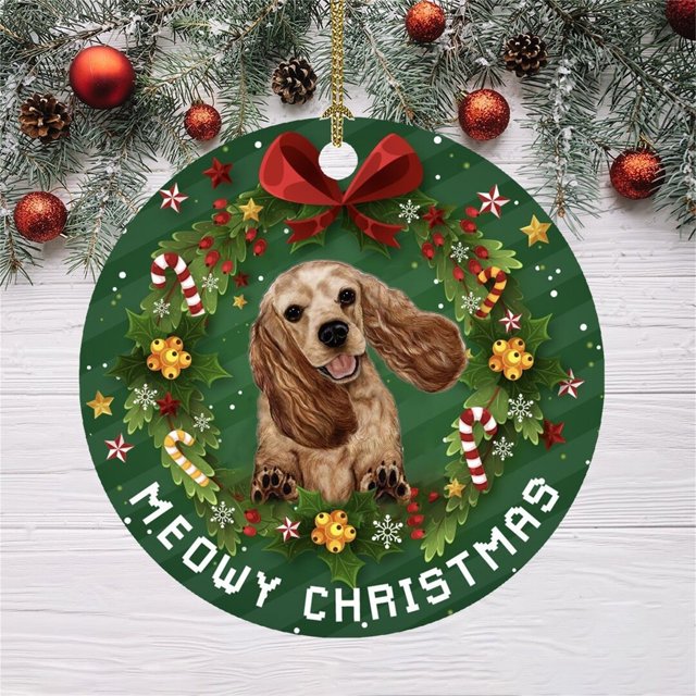 Navidad divertida decoración Navidad perro patrón colgante árbol de Navidad adornos Wmkox8yii gf6024
