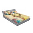 thumbnail image 3 of Ambesonne Colorful Fitted Sheet & Pillow Sham Set, Vintage Grunge Parrot, Twinxl, Multicolor, 3 of 3