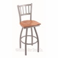 thumbnail image 6 of 410 Jackie 25" Swivel Counter Stool with Anodized Nickel Finish and Natural Oak Seat, 6 of 7