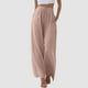thumbnail image 2 of Pantalones anchos de cintura alta para mujer - Elásticos con cordón, pantalones informales con bolsillos, 2 of 5