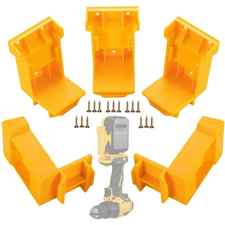 

5Pcs Tool Mount Holder Plastic Electric Tool Battery Dock Holder Heavy Duty Power Tool Hanger with Screws for Dewalt 18/20V Battery Tool for Milwaukee M18 18V Tool