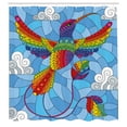 thumbnail image 3 of Ambesonne Stained Glass Shower Curtain, Hummingbird Clouds, 69"Wx84"L, Sky Blue Multicolor, 3 of 5