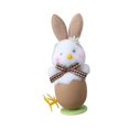 thumbnail image 3 of Orejas de conejo de Pascua, pollito de peluche, decoración de Pascua, decoración de fiesta de Pascua Blanco Marrón, 3 of 9