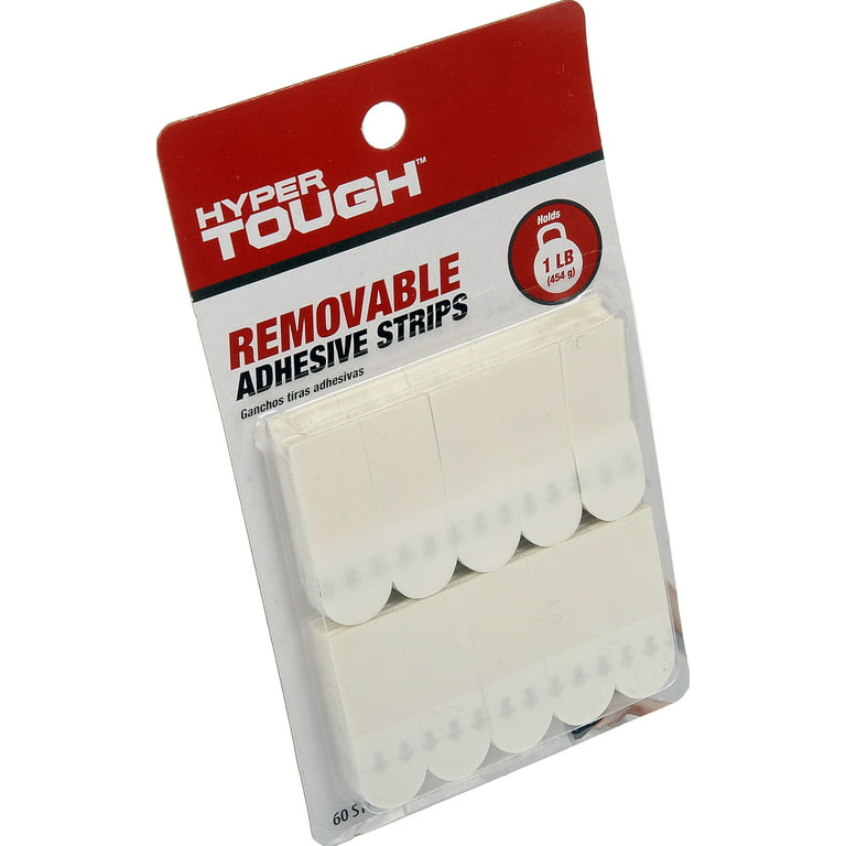 Hypertough Holds Up to 1lb 60 Strips Removable Adhesive Strips