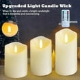 thumbnail image 5 of Rechargeable Flameless Candle, Flashing LED Pillar Real Wax Candle with Remote Control and Timer, Clear Glass Electronic Candles for Room Decoration, 1 Set of 3, 5 of 10