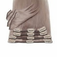 thumbnail image 4 of Benehair 100% Real Remy Human Hair Extensions Clip In 8Pcs Hair Weft Full Head Women Grey Hair Soft 8"-24", 4 of 13
