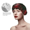 thumbnail image 4 of Kdxio Wonderful Time Christmas Print Shower Cap for Women,Elastic and Reusable,Double Waterproof Layers Bathing Hat, 4 of 9