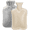 Gray, variant on Hot Water Bottle with Soft Plush Cover, 2 Liter Rubber Hot Water Bag for Menstrual Cramps, Neck and Back Pain Relief, Pink