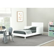 Delta Children Dreamer Toddler Bed (Choose from Dinosaur or Rainbow Headboard Stickers), Bianca White