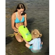 New Wave Swim Bubble by New Wave Swim Buoy for Open Water Swimmers and Triathletes - Swim Safer with New Wave While Swimming Outdoors with This Safety Swim Buoy Tow Float (Fluo Green)