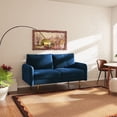thumbnail image 4 of Enor Furniture Casey 70" Cushion Back Upholstered Modern Velvet Sofa in Blue, 4 of 8