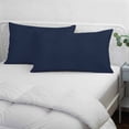 thumbnail image 4 of Solid Dark Blue Pillow Covers 16"x24", Minimalism Abstract Denim Texture Soft Brushed Microfiber Breathable Throw Pillow Covers, Decorative Pillowcase with Zipper for Couch Sofa Bedroom Living Room, 4 of 9